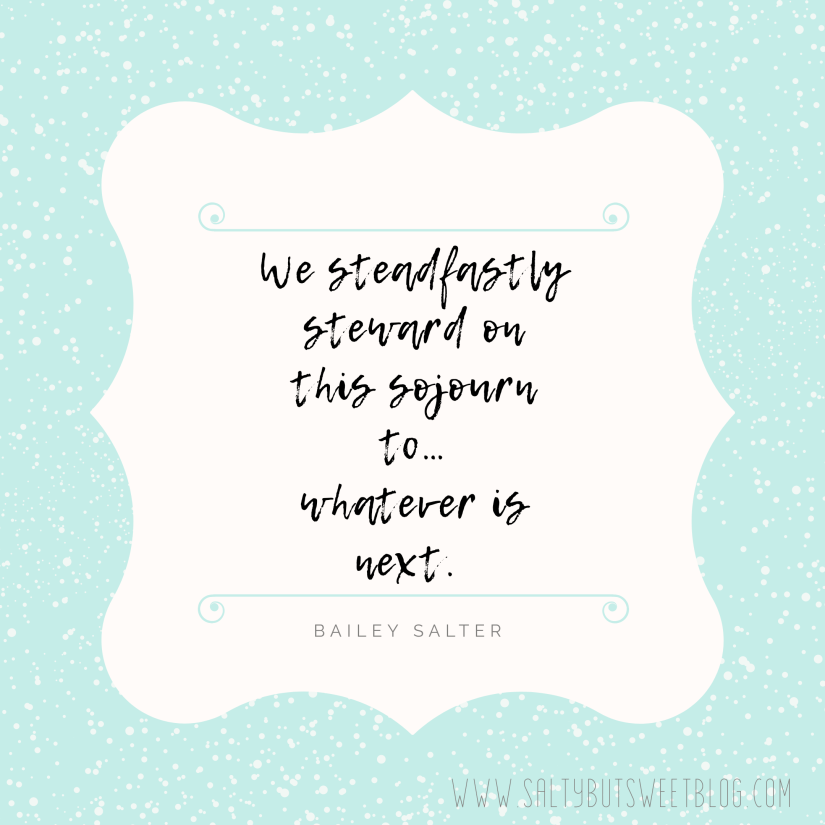 steward on this sojourn quote by bailey salter