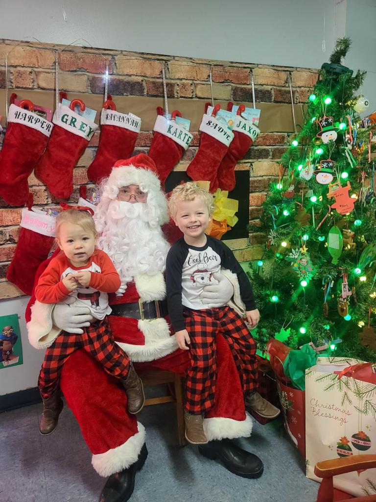 grey and harlow with santa
